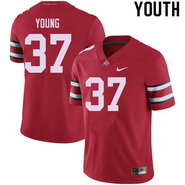 Ohio State Buckeyes Craig Young Youth #37 Red Authentic Stitched College Football Jersey